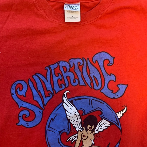 Silvertide Band T-SHIRT Small Rare Crescent Moon Logo Rock Music S VHTF Red - Picture 4 of 5